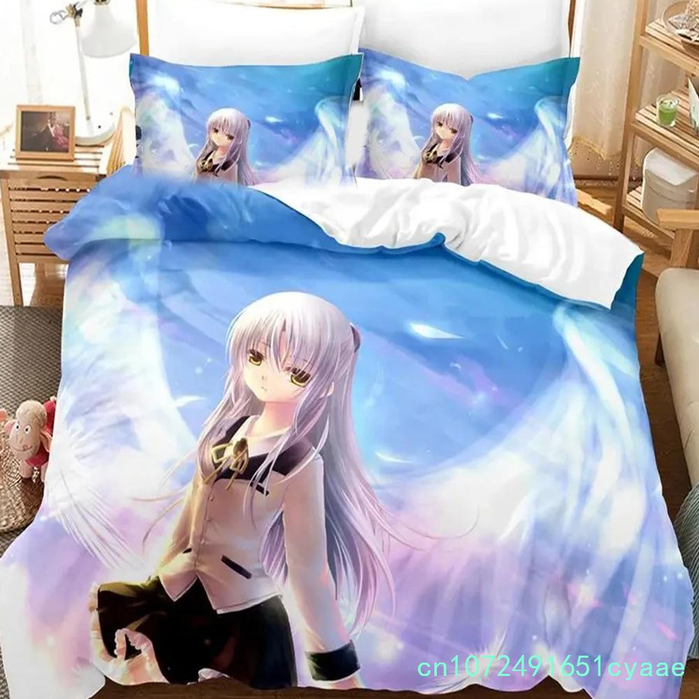 3D Принт Аниме Angel Beats Постельный Комплект Пододеяльник Комплект Постельного Белья Покрывало Наволочка Одеяло Размер Кинг Квин Мальчики Взрослые Постельные Принадлежности