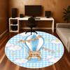 1pc Bear Balloon Round Chair mat Area Rug - Non-Slip, Floor Mat for Office, Bedroom, and Indoor Decor c1125160