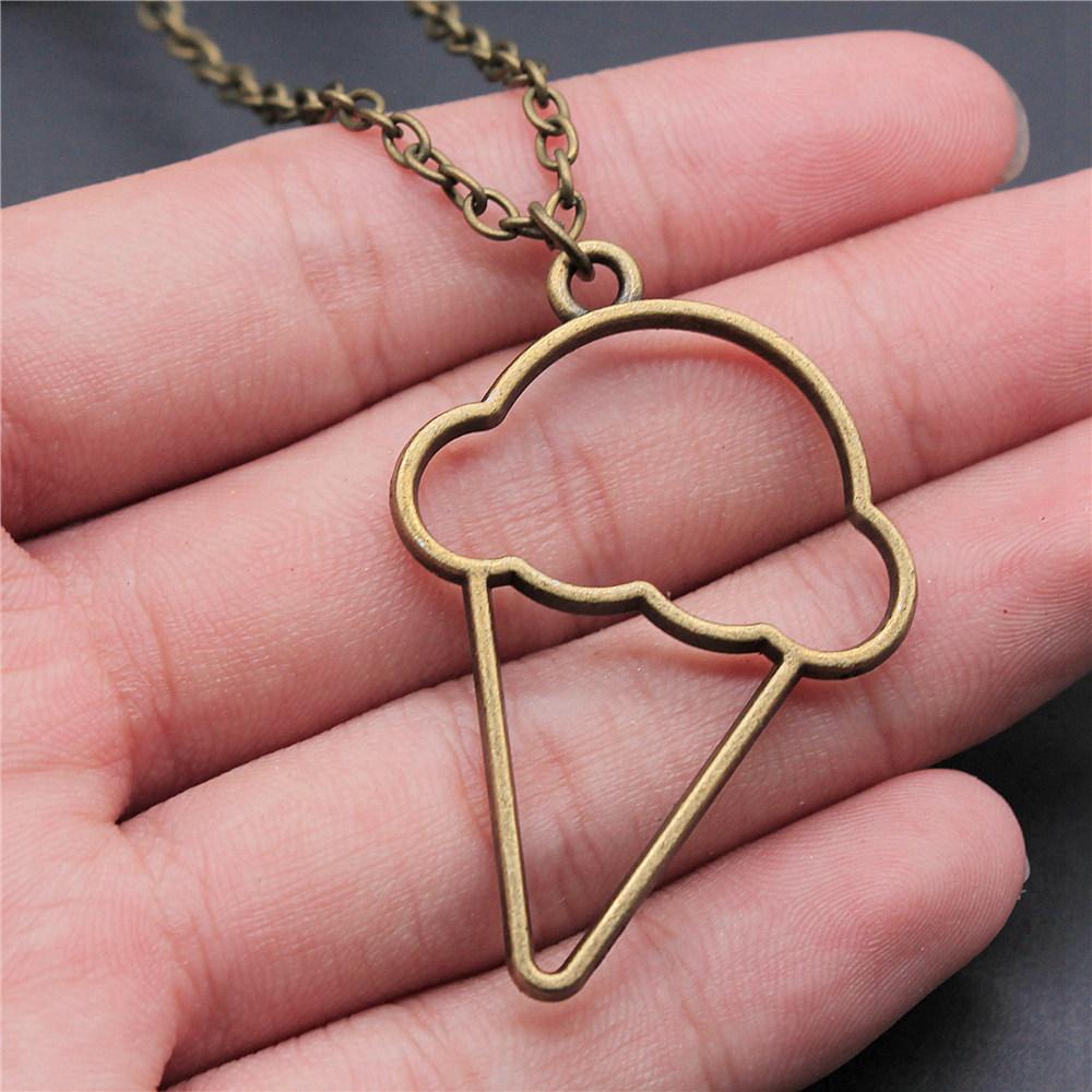 Openwork Resin Photo Frame Geometric Keys Pendant Antique Bronze Silver Metal Friend Collar Necklace