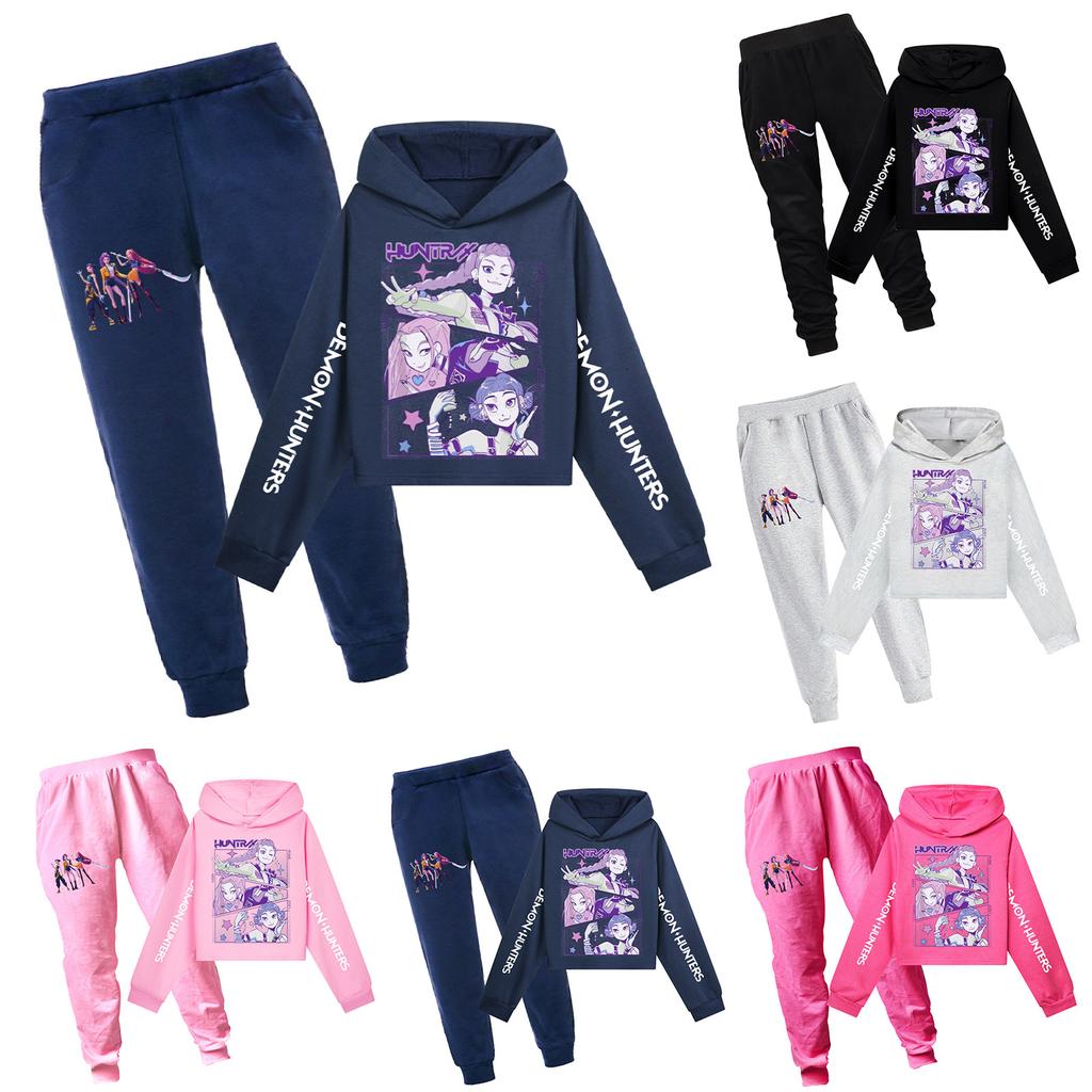 Children's Two-piece Hooded Top And Pants Long-sleeved Printed Sweatshirt Set