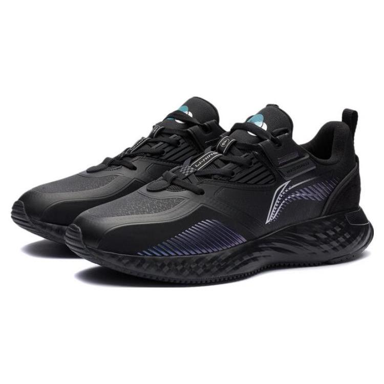 New LiNing Cloud Shield Wear Resistant Slip Resistant Low Top Running Shoes Men's Black AGLR233-54
