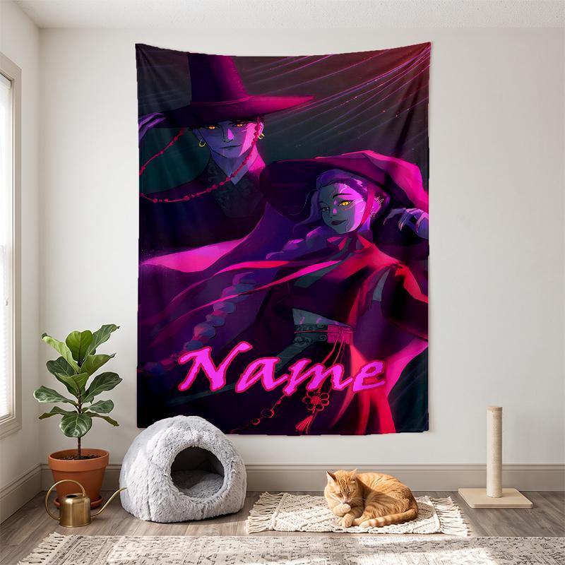 Rumi & Jinu (50) Customizable name decorative wall tapestry ideal choice for wall decor in bedrooms living rooms dorms and home