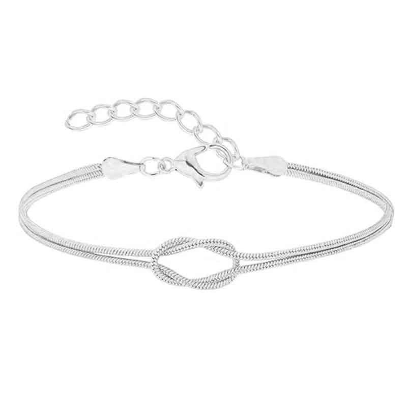 Love Knot Bracelets for Women 14K Gold Plated Dainty Snake Chain Infinity Bracelet Adjustable Stainless Steel Jewelry Gifts