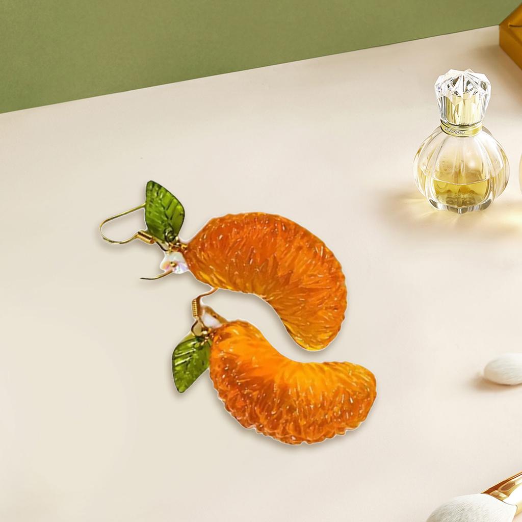 Fashionable Orange Shaped Dangle Earrings for Women High Polish Alloy with Sturdy Designs Posts Jewelry Accessory