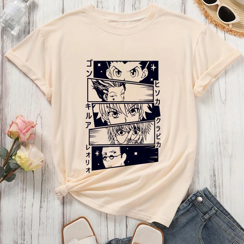 Hunter x Hunter Killua Zoldyck Hisoka Kurapika Gon t-shirt dam Gothic Universitet harajuku 2000-talet kawaii estetik Retro Grunge