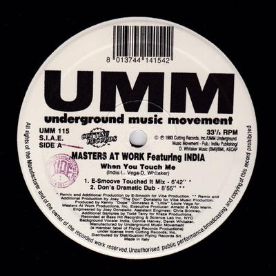 12-Zoll-Schallplatte MASTERS AT WORK, INDIEN - When You Touch Me (Remixe) UMM115 UMM 1993 Italien Tanz & Electronica Gebraucht