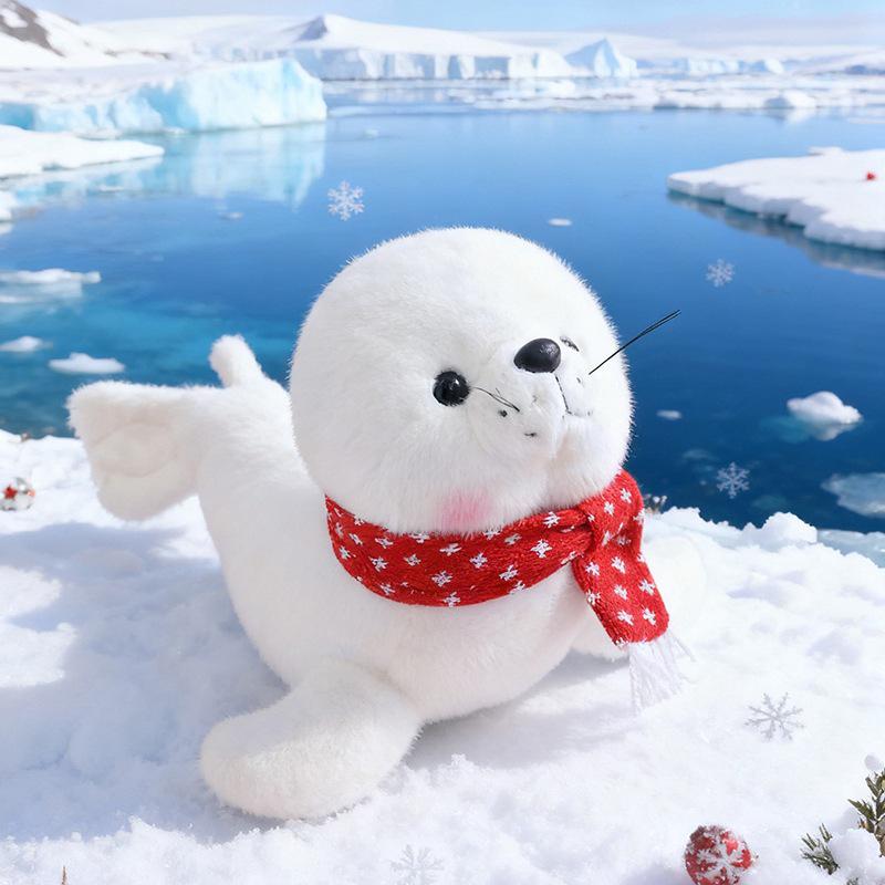 Weihnachts-Seelöwen-Stofftier - Meeresaquarium Stoffpuppe, Perfektes Geschenk für Kinder