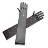 Sexy Netzhandschuhe für Damen, dünnes, hohles, glitzerndes Bohrmuster, Ballsaal, Pole Dance, Halloween, Rollenspiel-Accessoires