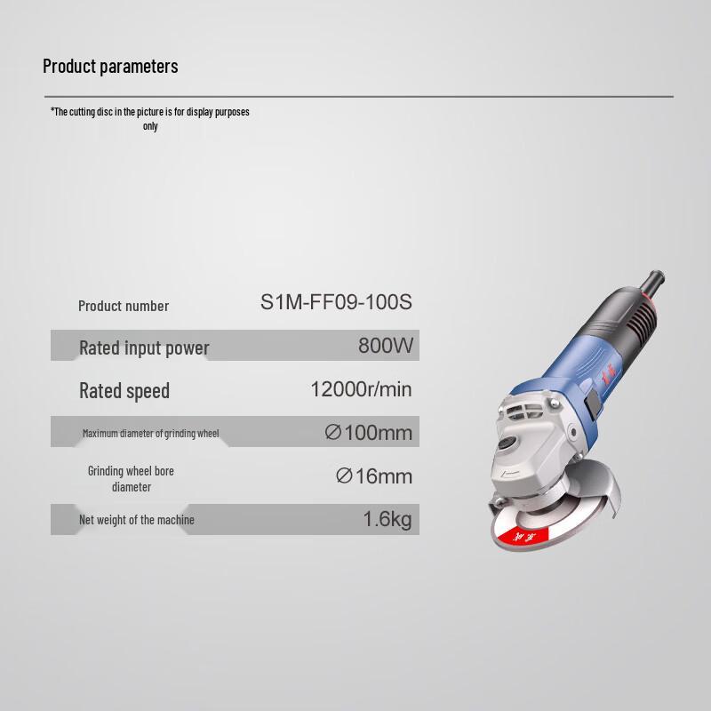 Dongcheng 800W Corded Angle Grinder CN plug (adapter included)
