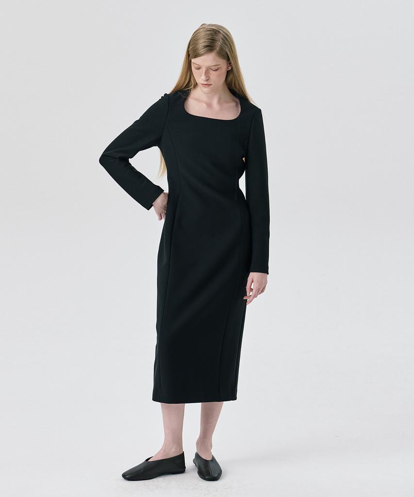 Bundercammer Ponte Fitted Dress_Black