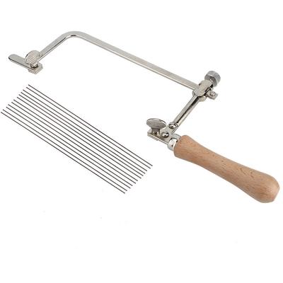 Sierra de Acero para Carpintería DIY Herramienta para Joyería Fabricación Corte Madera Mango (Arco de sierra+12 hojas de sierra)