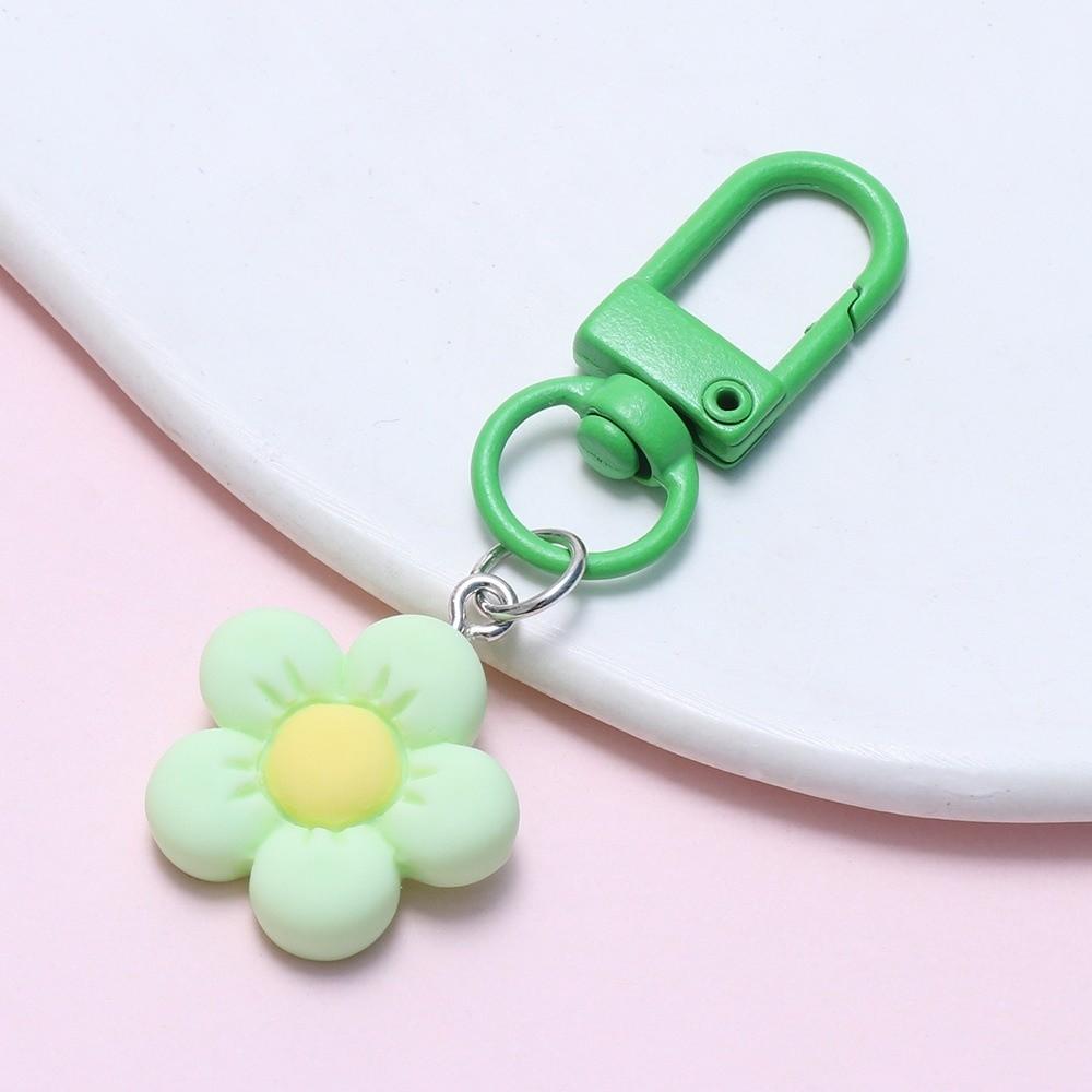 Kawaii Cartoon Colorful Flower Resin Flower Charm Accessories Keychain Backpack Hanging Decoration Bag Charms