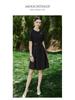 AD Women's Black Round Neck Summer Work Dress - Slimming Formal Office Wear