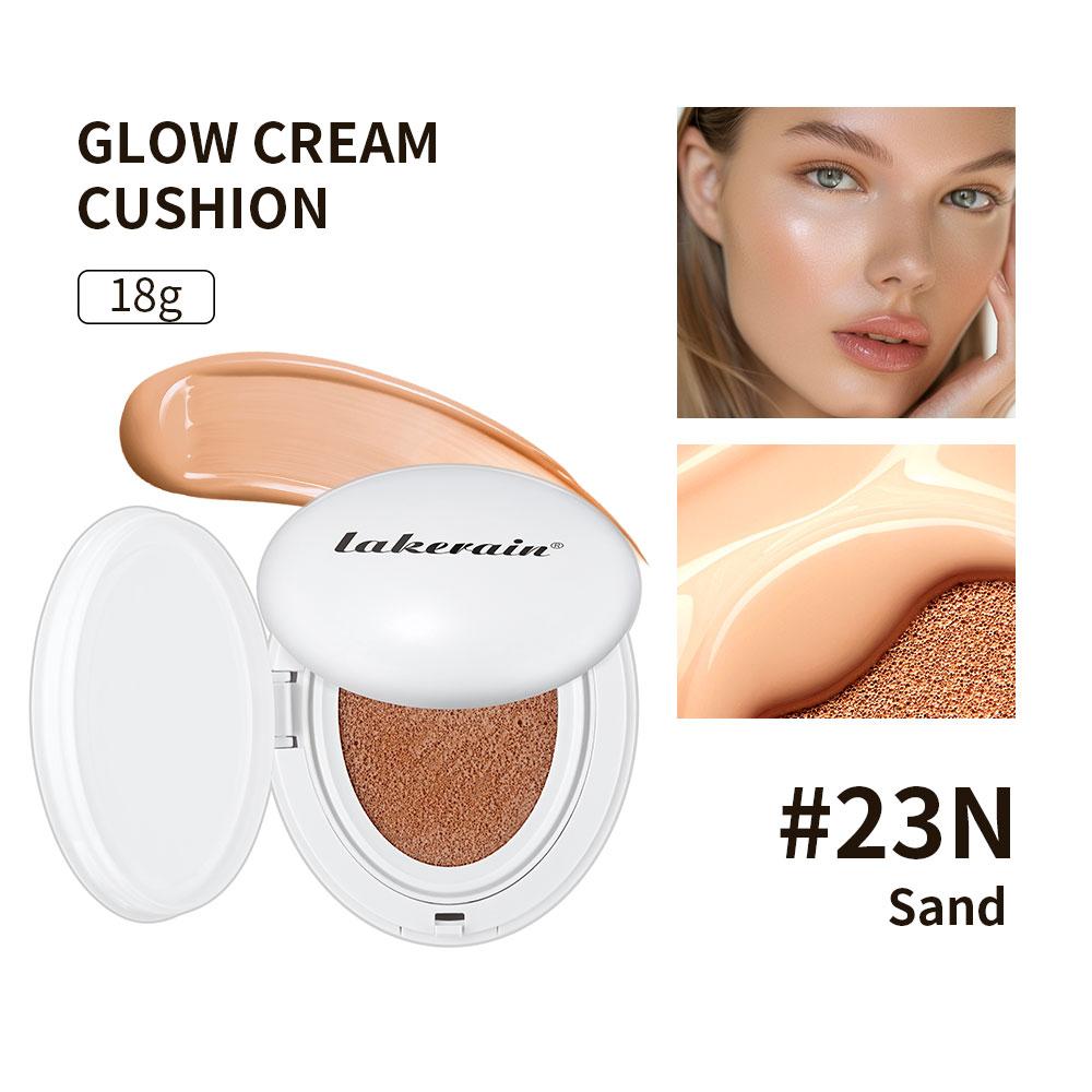 Glow Cream Cushion Foundation Hydrating 24H Long Lasting Moisturizer Natural Light Coverage Radiant Skin Finish Daily Portable Face Makeup Cosmetic