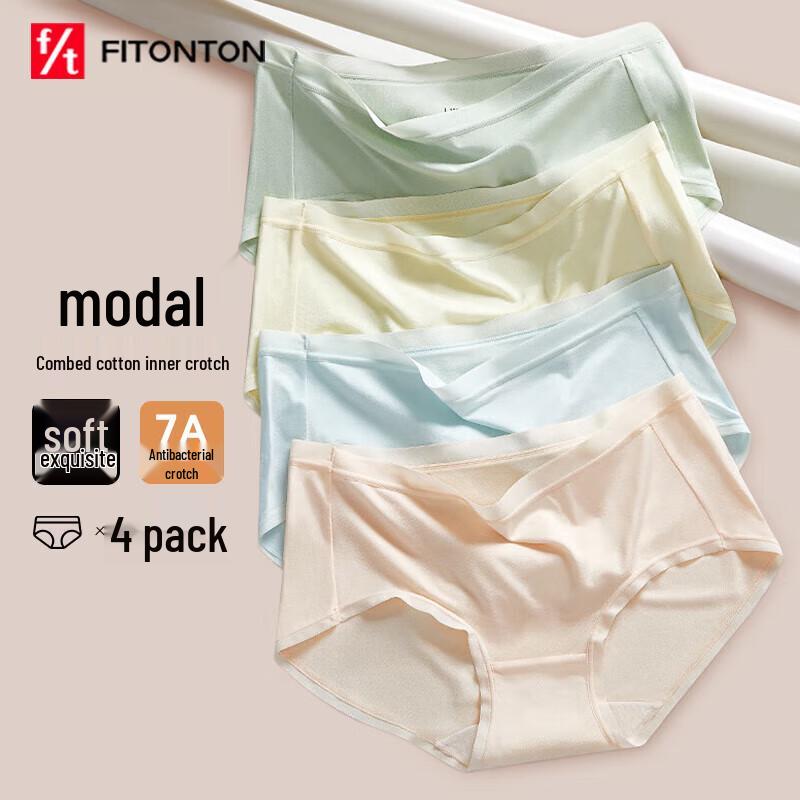 

Женское модальное антибактериальное нижнее белье средней посадки FitonTon (4-Pack) L