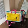 Color Block Handbag Large Capacity Shoulder Bag Commuter Travel Bag