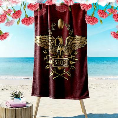 Roman SPQR Print Beach Towel, Large Soft Quick Dry Towel for Beach Camping Swimming
