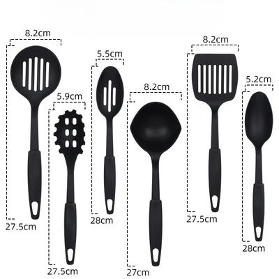 6-teiliges Set Kleines Nylon-Küchengeschirr Kunststoff Antihaftpfanne Suppenlöffel Pfannenwender Set Küchengeschirrset
