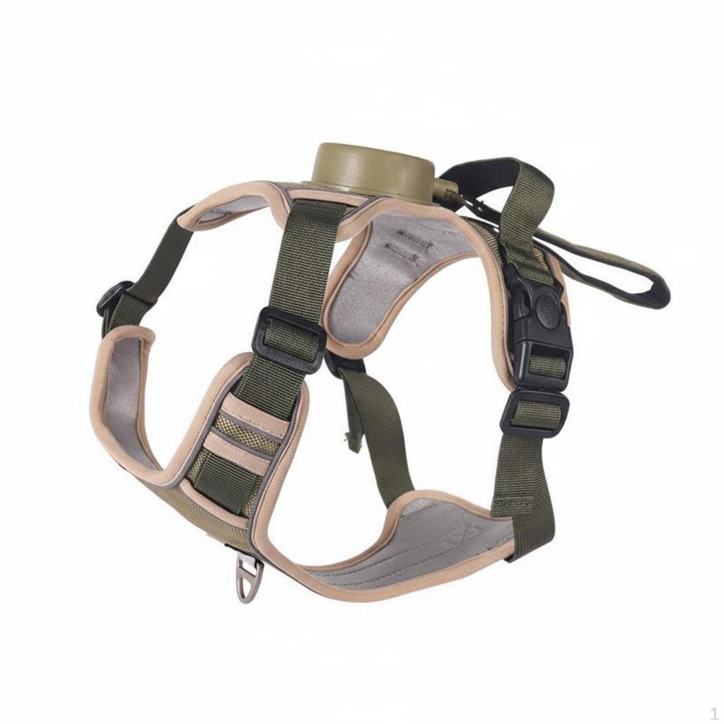 Reflective Dog Vest Harness Function 2in1 Leash Fit for Night Walking, Outdoor Black Red