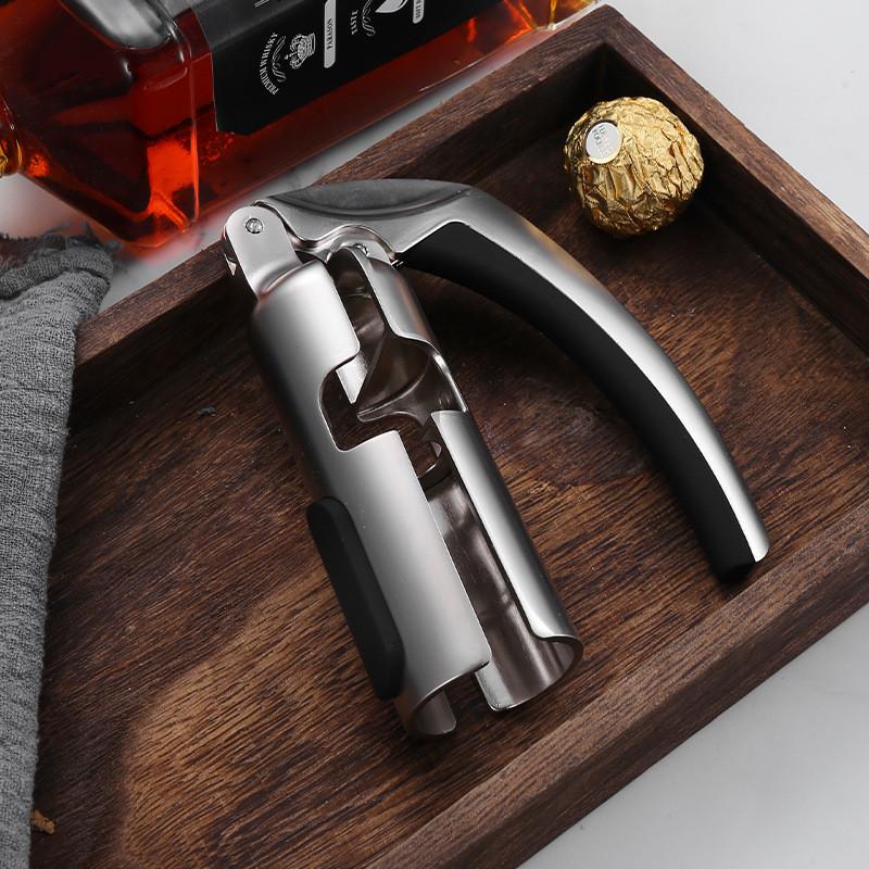 Red Wine Champagne Corkscrew Zinc Alloy Semiauto Wine Opener For Home And Commercial Use