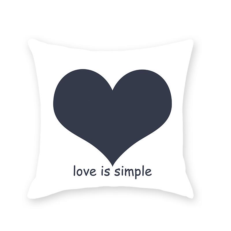 INS Style Faux Soft Throw Pillow Cover - Letter Print Home Decor for Sofa & Living Room