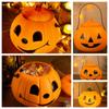 Handheld Halloween Pumpkin Lantern Trick or Treat Halloween Candy Can Pumpkin Bucket  Kindergarten