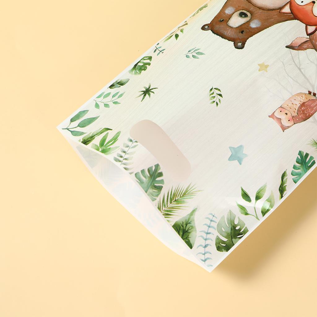 25/50pcs Jungle Safari Animals Gift Bag Handbags Kids Baby Shower Decor Forest Theme Happy Birthday Party Packaging Supplies