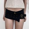 Dames Gotische Punk Uitgesneden Oogjes Eén Schouder Top & Short Set
