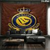 Al-Nassr FC Wandteppich Ästhetischer Wandbehang Bedruckter Stoffdecke Dekorative Wandteppiche für Schlafzimmer Wohnzimmer Heimdekoration
