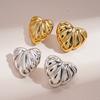 Acrylic Love Texture Silver Needle Stud Earrings Cold Wind Personalized Earrings