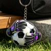 Metal Hanging Ring Keychain Pendant 2D Acrylic Football Design Clear Pattern Key Ring Backpack