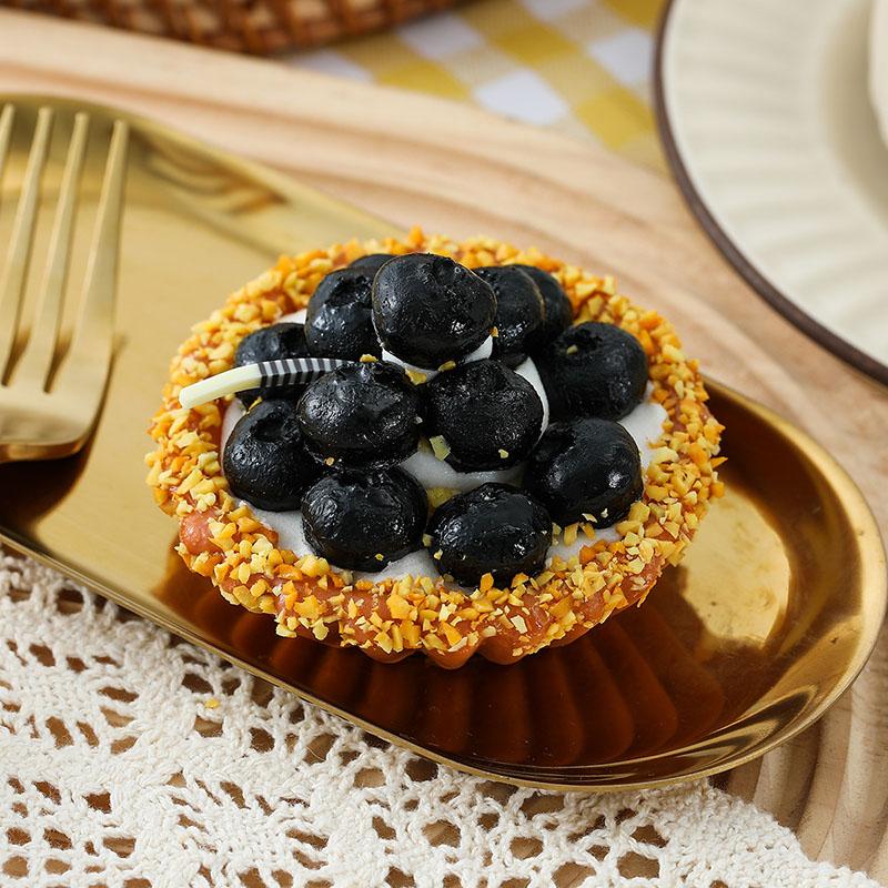 7PCS Fruit Egg Tart Artificial Cake Lifelike Fake Mango Cute Simulation Strawberry Home Decoration Ins Photograpy Props