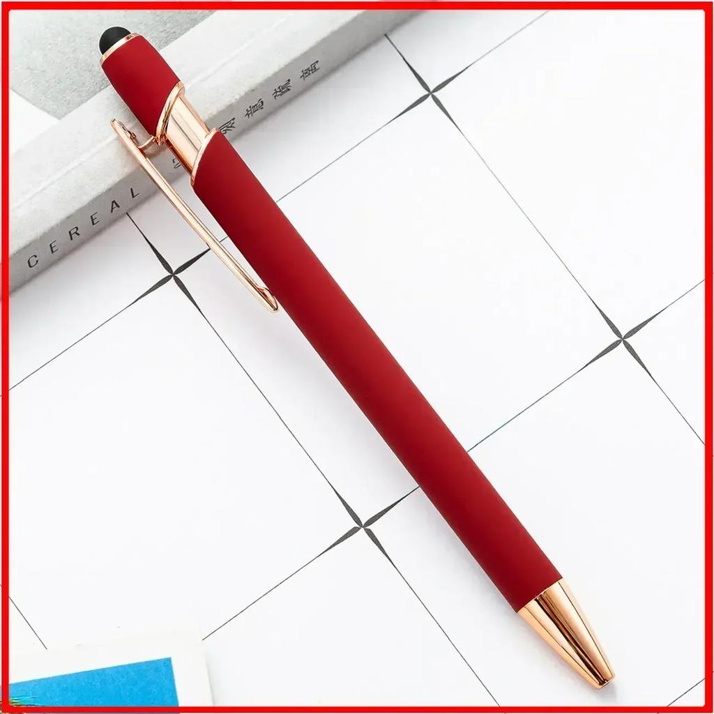 20-200 pens Wholesale Metal Ballpoint Pen Touch Screen Pen Office School Advertising Pen Custom Logo Text Laser Engraving