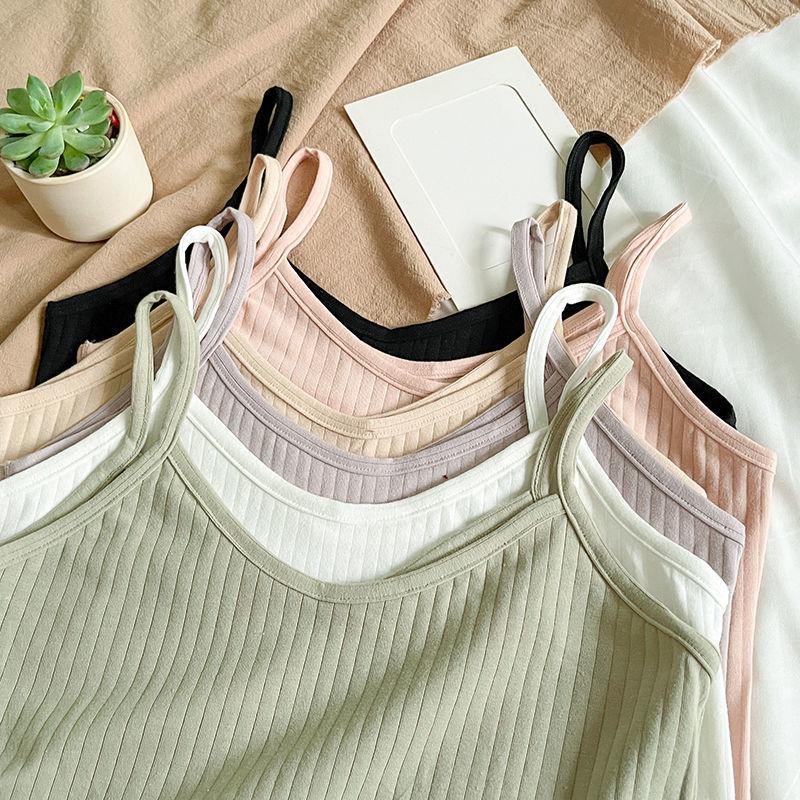 Tílko s ramínky Dámský spodní díl na nošení Dámské letní bavlněné ramínko Překrytí Plus size