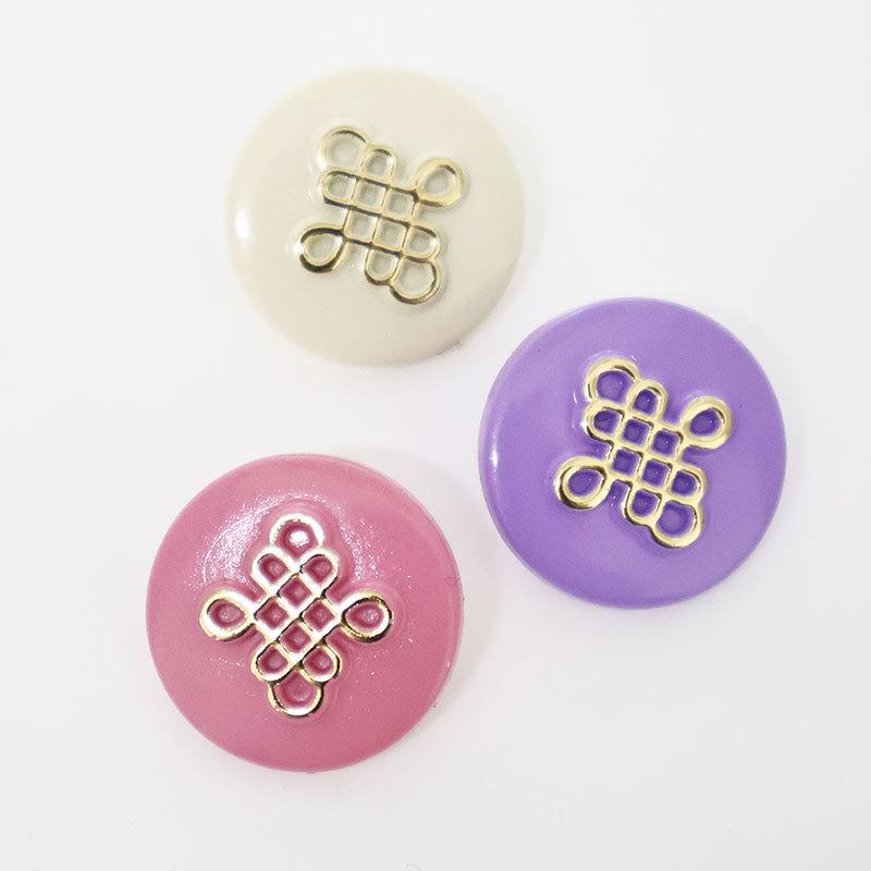 Painted Plastic Buttons Colored Black Hand-Sewn Buttons Woolen Coat Trench Coat Buttons Chinese Knots High-End Buttons Daquan