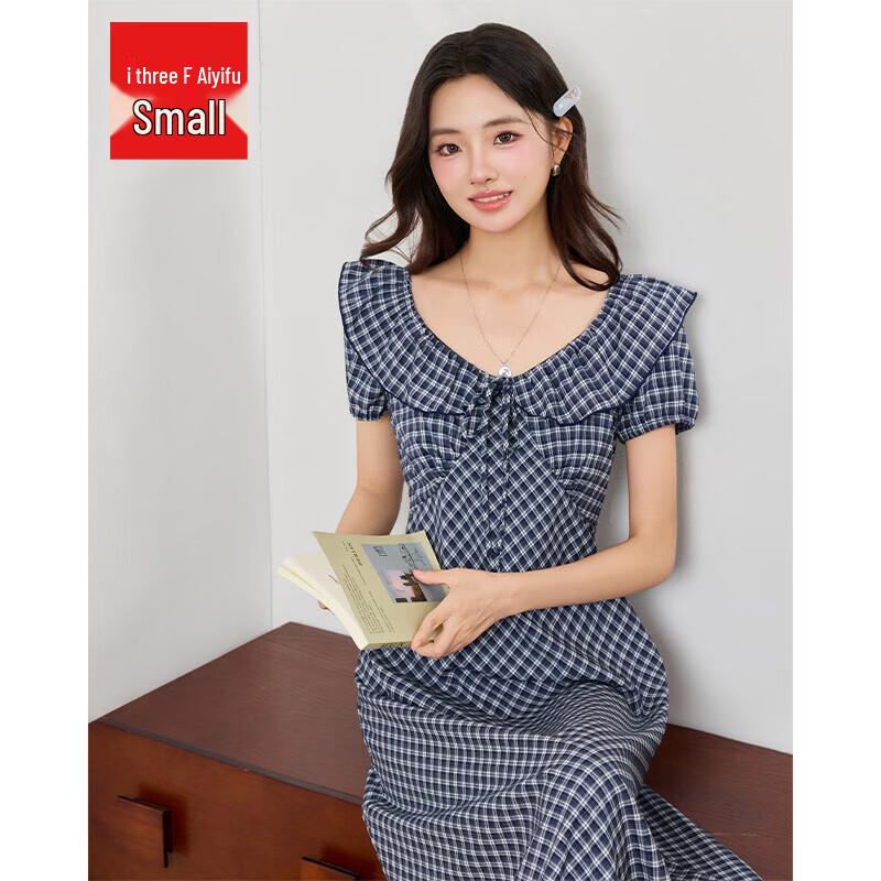 IEF Petite Retro Plaid Long Dress S