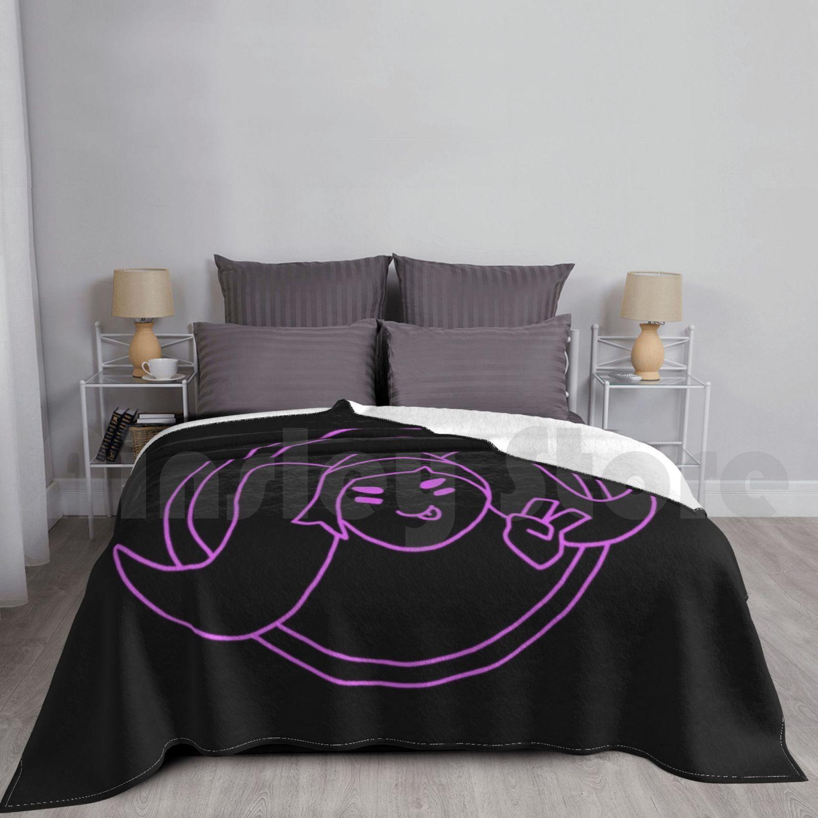 Entrapta Logo Purple / Pink Blanket For Sofa Bed Travel Shera She Ra Entrapta Spop Size: 75*100cm, Weight: 230 GSM