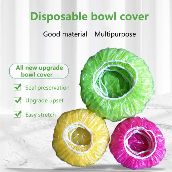 60Pcs Elastic Food Covers Food Grade Waterproof PET Elastic Food Storage Bags Stretch Wrap Bowl Covers Home Supplies