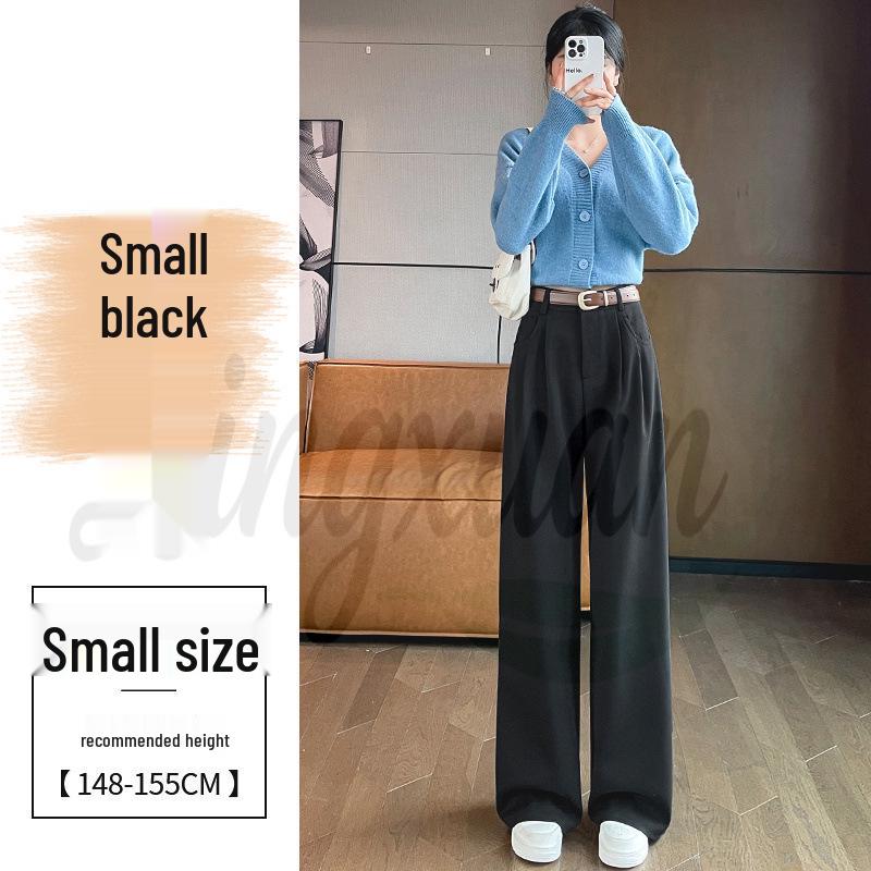 2026 Autumn/Winter Velvet High-Waisted Woolen Wide-Leg Floor-Length Pants for Women