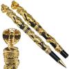 Jinhao Vintage Rollerballpenna Orm Gyllene Kobra 3D Mönster Textur Relief Skulptur Teknik Skrivpresent Signaturpenna