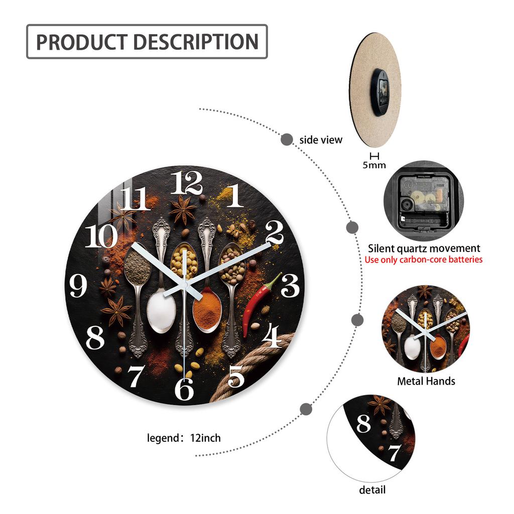 Marble-Patterned First-Class Wooden First-Class Wall Top-Grade Clock 10-24Inch First-Class Silent Top-Grade Wall Premium-Quality Clocks