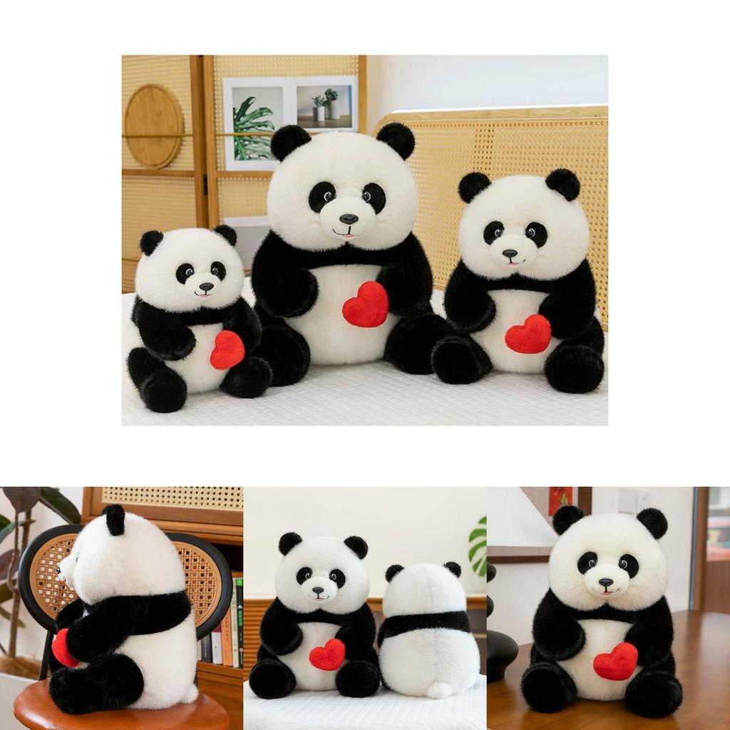 Panda Plush Toy With Soft Short Plush And Pp Cotton Filling For Kids Gift