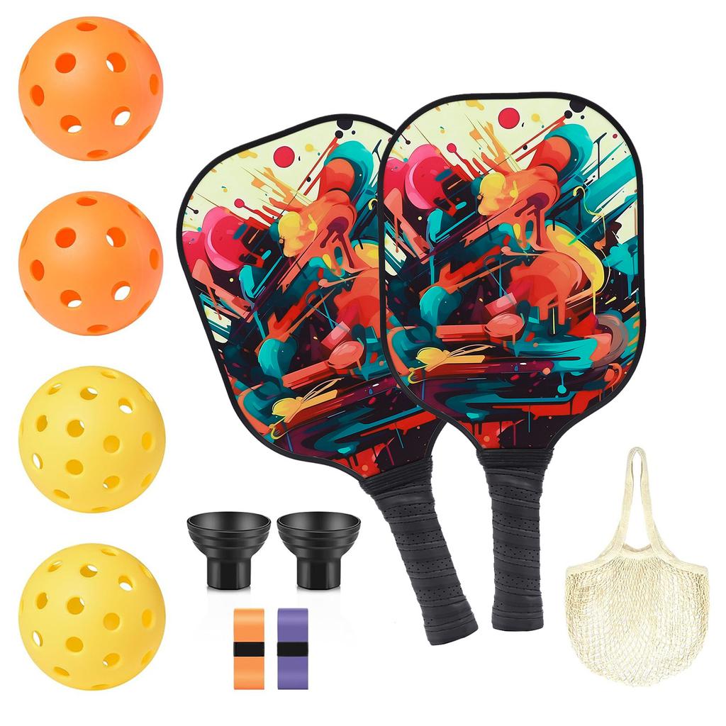 Pickleball Shot Cold Pressed Honeycomb Outdoor Sports 40 Holes Pickleball Glass Fiber Drawstring Bag Set