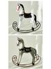 Nordic Retro Distressed Wooden Rocking Horse Ornament for Home and Children's Room Decor.