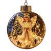 Decorative Night Lights for Bedroom Lighted Christmas Ornament with Warm LED Lights, Retro Metal Cap Ornaments Mantels Transparent Ball Holiday