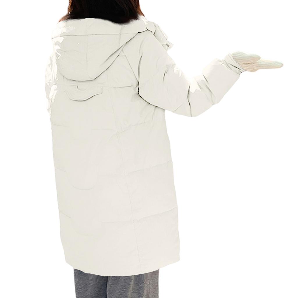 Women's Fashionable Mid-length Down Jacket With Hood And Thick Cotton-padded Coat
