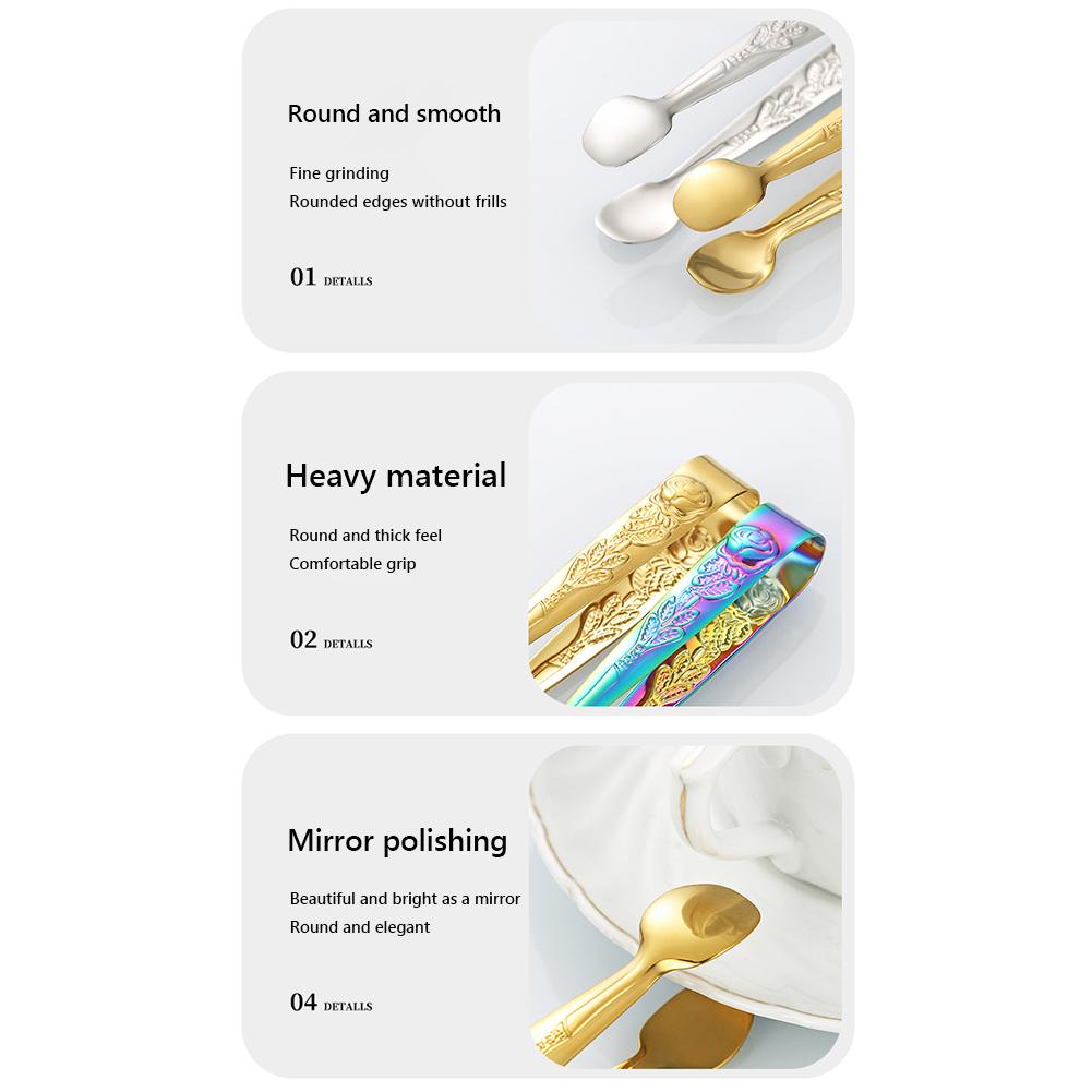 5Pcs Mini Sugar Tongs Stainless Steel 4.3Inch Ice Cube Clips Foods BBQ Clips for Tea Party Coffee Bar