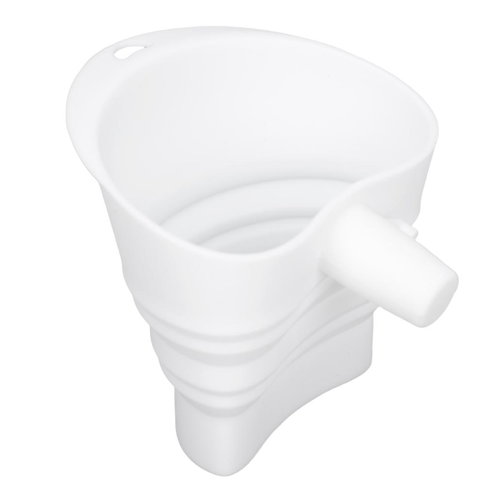 Flour Funnel Foldable Wide Mouth No Spill Silicone Stand Mixer Funnel for Dry Wet Ingredients White