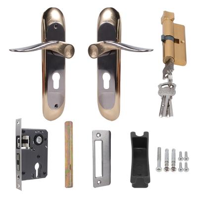 A95I-Indoor Household Door Handle For Home With Security Lock Key Set Aluminum Alloy