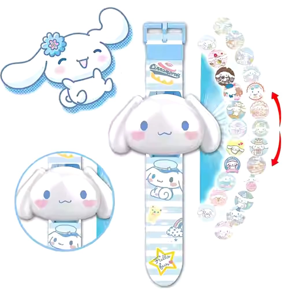 

Часы с проекцией Cinnamoroll, Детские электронные часы с 24 узорами, Функция ночной подсветки, Реквизит для косплея для мальчиков и девочек